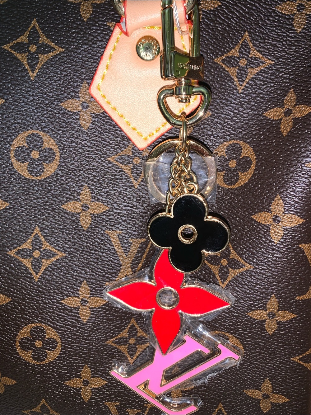 Fashion monogram purse/bag charm keychain